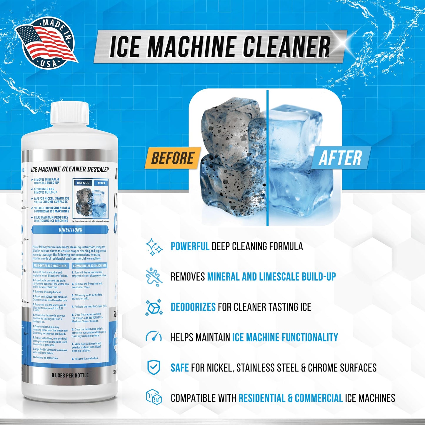 Ice Machine Cleaner Descaler - 32 oz