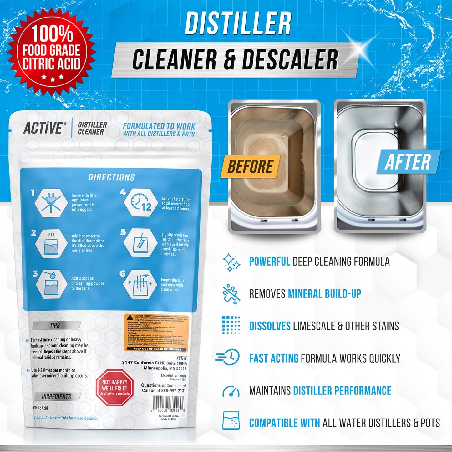 Distiller Descaler Citric Acid Cleaner - 2 Lb Bulk