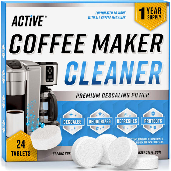 Coffee Maker Cleaner Descaler Tablets - 24 Pack